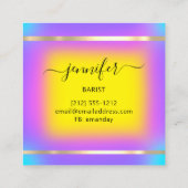 Pub Coctail Wine Bar Drink Roze holografisch Vierkante Visitekaartje (Achterkant)
