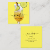 Pub Coctail Wine Bar Drink Yellow Minimalism Vierkante Visitekaartje (Voorkant / Achterkant)
