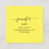 Pub Coctail Wine Bar Drink Yellow Minimalism Vierkante Visitekaartje (Achterkant)