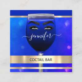 Pub Coctail Wine Bar Drinken Restaurant Blue QRCOD Vierkante Visitekaartje