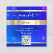 Pub Coctail Wine Bar Drinken Restaurant Blue QRCOD Vierkante Visitekaartje (Achterkant)