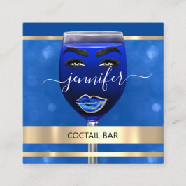 Pub Coctail Wine Bar Drinken Restaurant Blue QRCOD Vierkante Visitekaartje