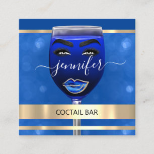 Pub Coctail Wine Bar Drinken Restaurant Blue QRCOD Vierkante Visitekaartje