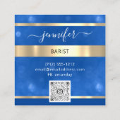 Pub Coctail Wine Bar Drinken Restaurant Blue QRCOD Vierkante Visitekaartje (Achterkant)