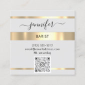 Pub Coctail Wine Bar Drinken Restaurant Gray QRCOD Vierkante Visitekaartje (Achterkant)