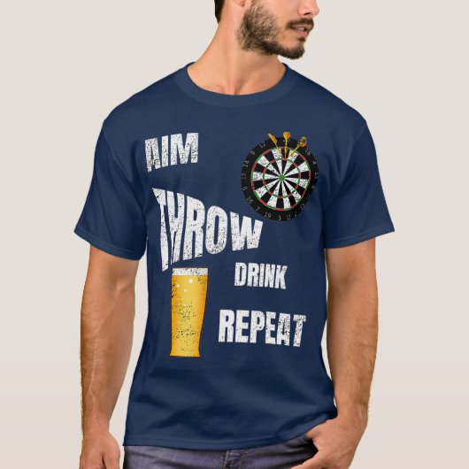 Pub Darts Player Groter Beer drinker T-shirt (Voorkant)