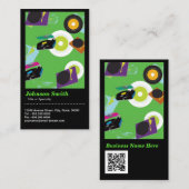 Pub DJ - Cool Disk Jockey Mixer Deck - QR-code Visitekaartje (Voorkant / Achterkant)