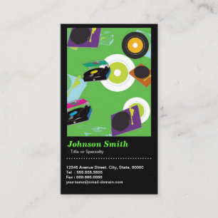 Pub DJ - Cool Disk Jockey Mixer Deck - QR-code Visitekaartje