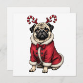 Pub Dog Dearing Santa Suit voor Kerstmis Hondenlie (Voorkant / Achterkant)