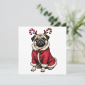 Pub Dog Dearing Santa Suit voor Kerstmis Hondenlie (Staand voorkant)