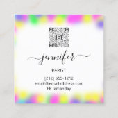 Pub Drink Bar Restaurant Coctail Logo roze QRCODE Vierkante Visitekaartje (Achterkant)