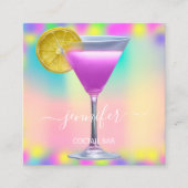 Pub Drinken Bar Restaurant Coctail Logo Pinky Vierkante Visitekaartje (Voorkant)