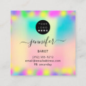 Pub Drinken Bar Restaurant Coctail Logo Pinky Vierkante Visitekaartje (Achterkant)