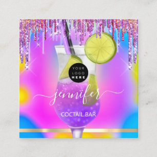 Pub Drinken Bar Restaurant Logo Holograaf VIP Vierkante Visitekaartje