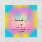 Pub Drinken Bar Restaurant Logo Holografen Blue Vierkante Visitekaartje (Achterkant)