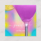 Pub Drinken Bar Restaurant Logo Lounge Logo Roze Vierkante Visitekaartje (Voorkant)