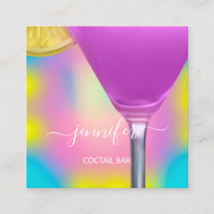 Pub Drinken Bar Restaurant Logo Lounge Logo Roze Vierkante Visitekaartje