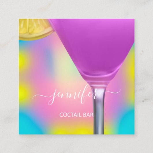 Pub Drinken Bar Restaurant Logo Lounge Logo Roze Vierkante Visitekaartje (Voorkant)