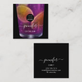 Pub Drinken Bar Restaurant Logo Lounge Logo Violet Vierkante Visitekaartje (Voorkant / Achterkant)