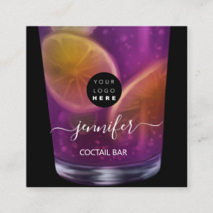 Pub Drinken Bar Restaurant Logo Lounge Logo Violet Vierkante Visitekaartje