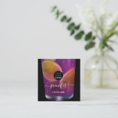 Pub Drinken Bar Restaurant Logo Lounge Logo Violet Vierkante Visitekaartje (Staand voorkant)