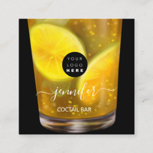Pub Drinken Bar Restaurant Logo Lounge Logo Yellow Vierkante Visitekaartje