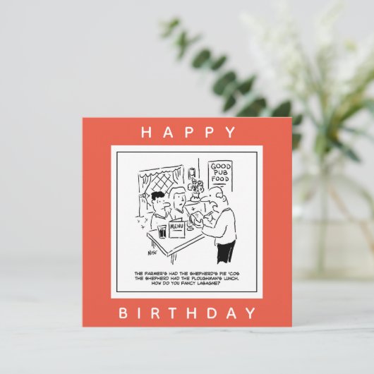 Pub-maaltijden en Pub Menu-Cartoon Kaart (Staand voorkant)