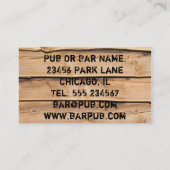 Pub of Bar Owner Beer Can Visitekaartje (Achterkant)