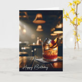 Pub ouderwetse Drink voor Verjaardag Kaart (Gele Bloem)