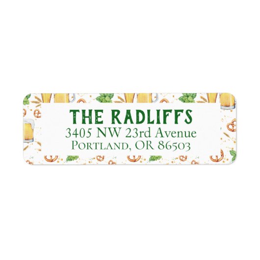 Pub Pattern-adreslabel Etiket (Voorkant)