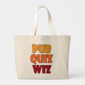 Pub Quiz Wiz Funny Trivia Champion Gezegde Grote Tote Bag (Achterkant)