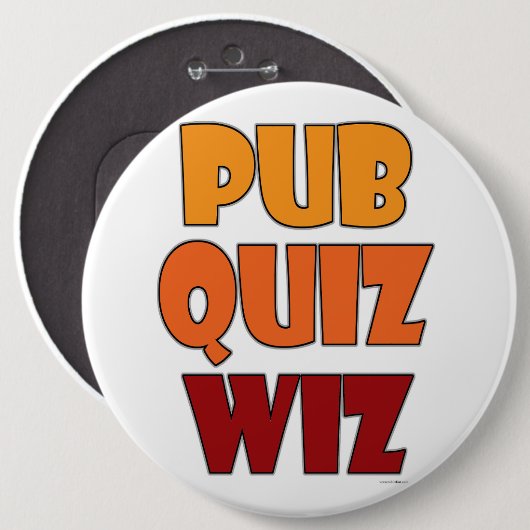 Pub Quiz Wiz Grappig Trivia Kampioen Plezier Ronde Button 6,0 Cm (Voorkant /achterkant)