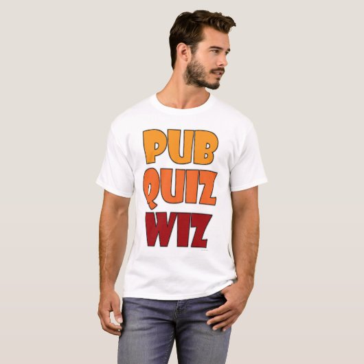 Pub Quiz Wiz Grappige Trivia Kampioen T-shirt (Voorkant volledig)