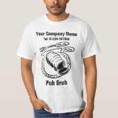 Pub serveert eten of pub grub personeel t-shirt (Voorkant)