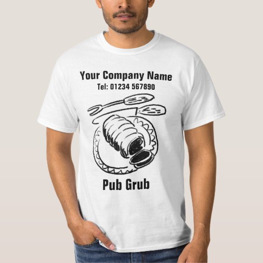 Pub serveert eten of pub grub personeel t-shirt (Voorkant)
