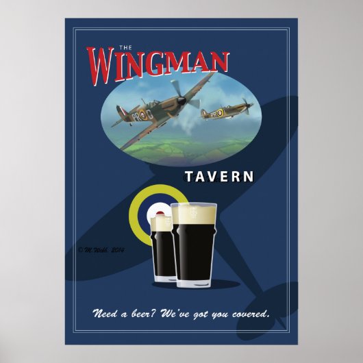 Pub Sign, "The Wingman Tavern" Poster (Voorkant)
