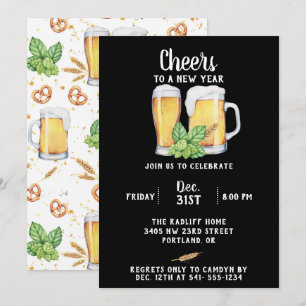 Pub Style Nieuwjaarsfeest Uitnodiging