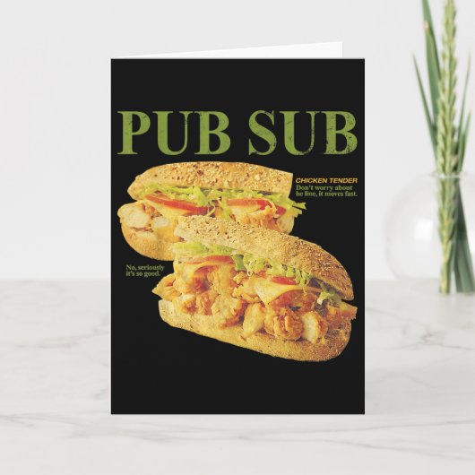 Pub Sub Kip Tender Grappige Sandwich  Kaart (Voorkant)