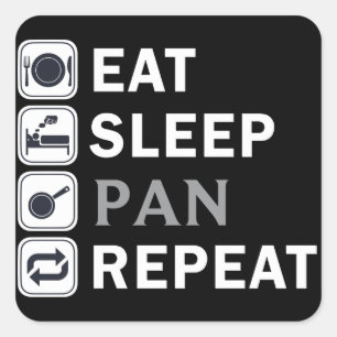 pubg-Eat Sleep Pan Repat Vierkante Sticker