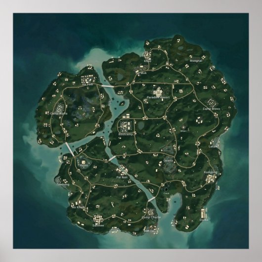 PUBG New Sanhok Savage 8192x8192 Poster (Voorkant)