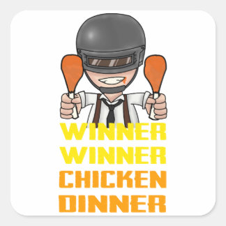 PUBG - Winnaar, Winnaar Chicken Dinner Vierkante Sticker