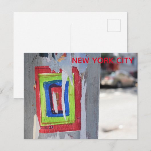 Public Art New York City Telefoon Pole Graffiti Briefkaart (Voorkant / Achterkant)