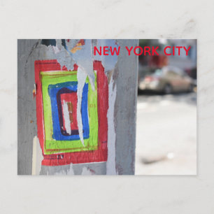 Public Art New York City Telefoon Pole Graffiti Briefkaart