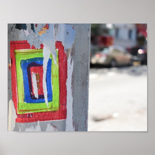 Public Art New York City Telefoon Pole Graffiti Poster (Voorkant)