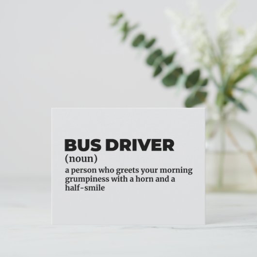 Public Bus Driver Definition Briefkaart (Staand voorkant)