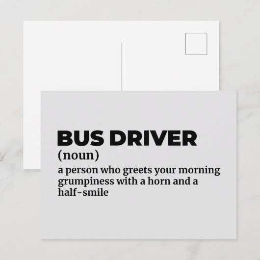Public Bus Driver Definition Briefkaart (Voorkant / Achterkant)