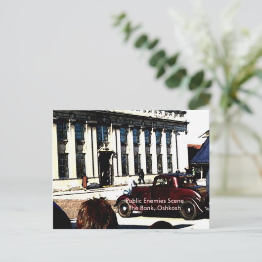 Public Enemies Scene - The Bank, Oshkosh Briefkaart (Staand voorkant)