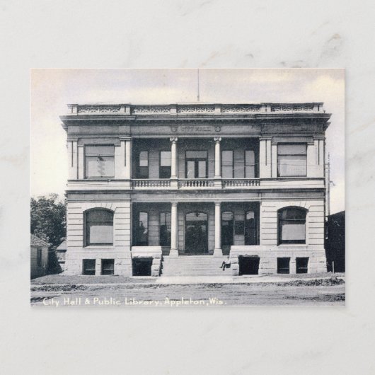 Public Library, Appleton, Wisconsin, c1905 Vintage Briefkaart (Voorkant)