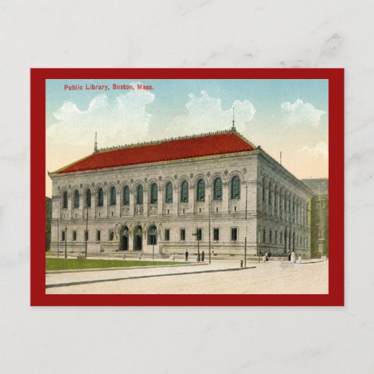 Public Library, Boston 1911 Briefkaart (Voorkant)
