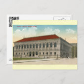Public Library, Boston 1911  Briefkaart (Voorkant / Achterkant)